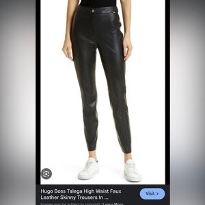 Hugo boss tapered faux leather trouser